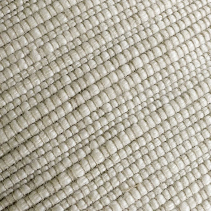 Traditional Textured Cottage-Feel Ivory Cushion Cover with Beige Piping