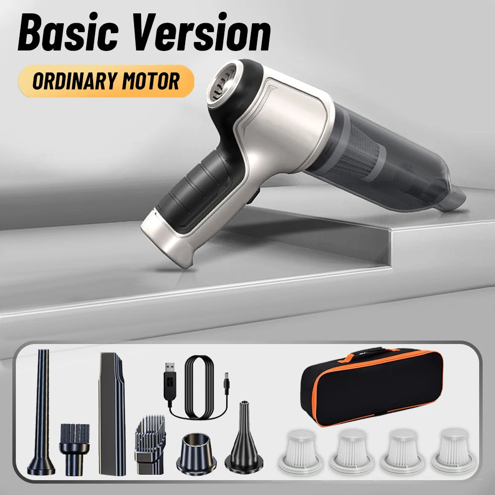 Portable Car Vacuum Cleaner – Wireless Handheld 95000PA Suction with Blower