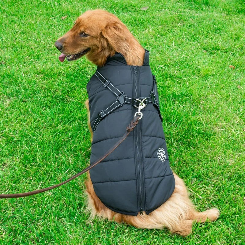 Dog Winter Jacket Coat With Harness : Waterproof Pet Winter Jacket