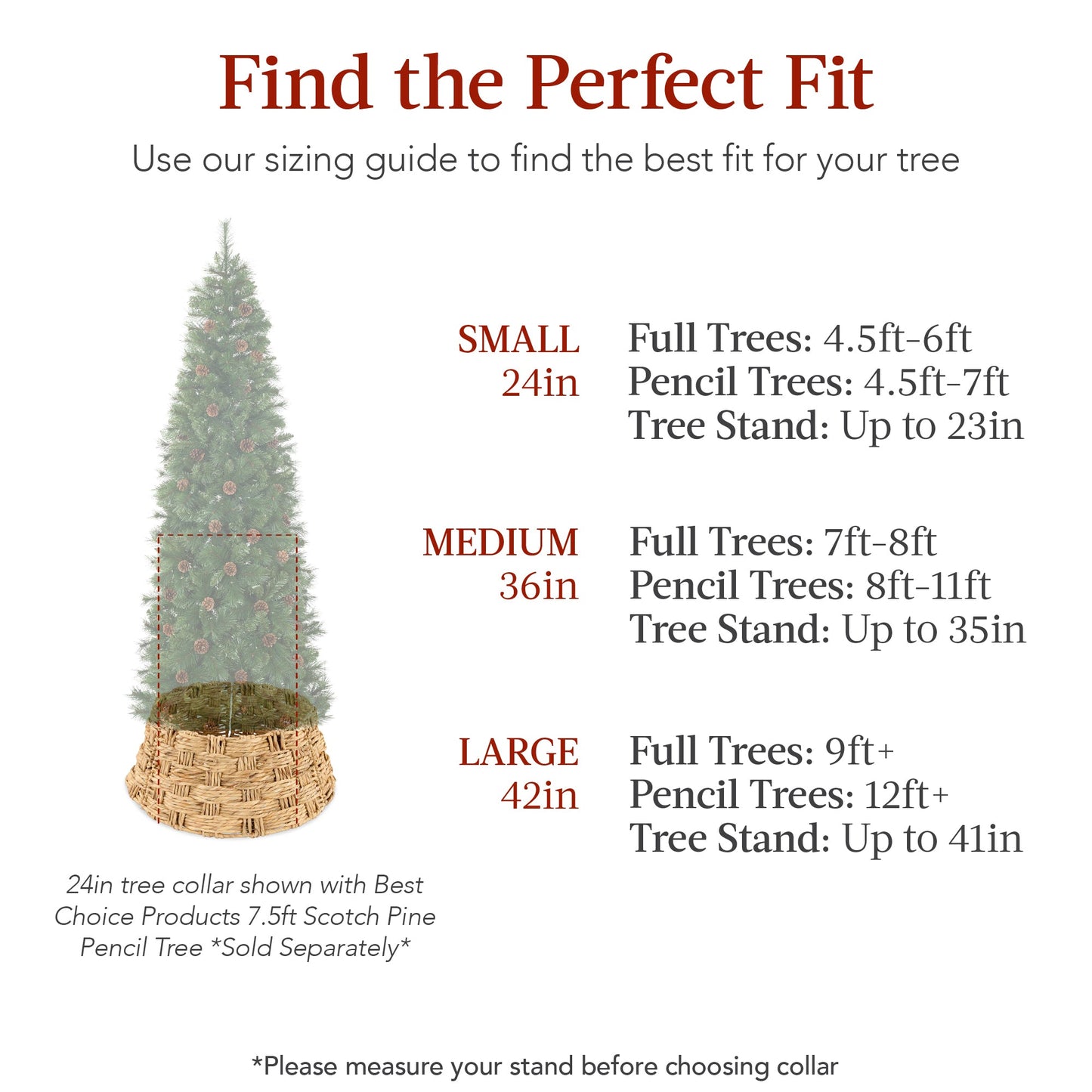Basket Woven Hyacinth Christmas Holiday Tree Collar - 24in