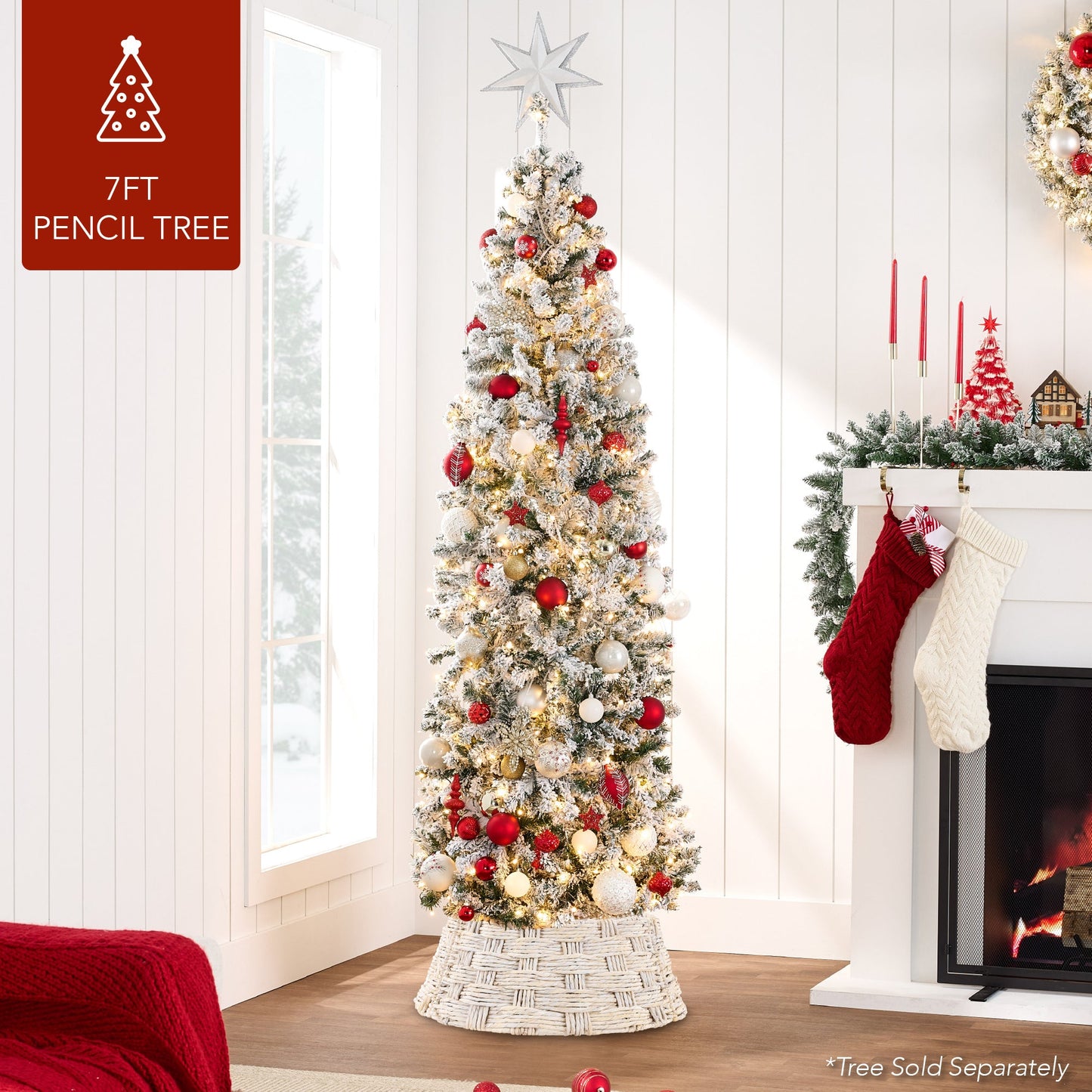 Basket Woven Hyacinth Christmas Holiday Tree Collar - 36in
