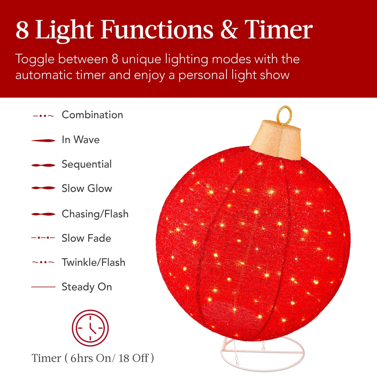 2pc Lighted Pop-Up Christmas Ornaments Decoration w/ 220 LED Lights, Stand