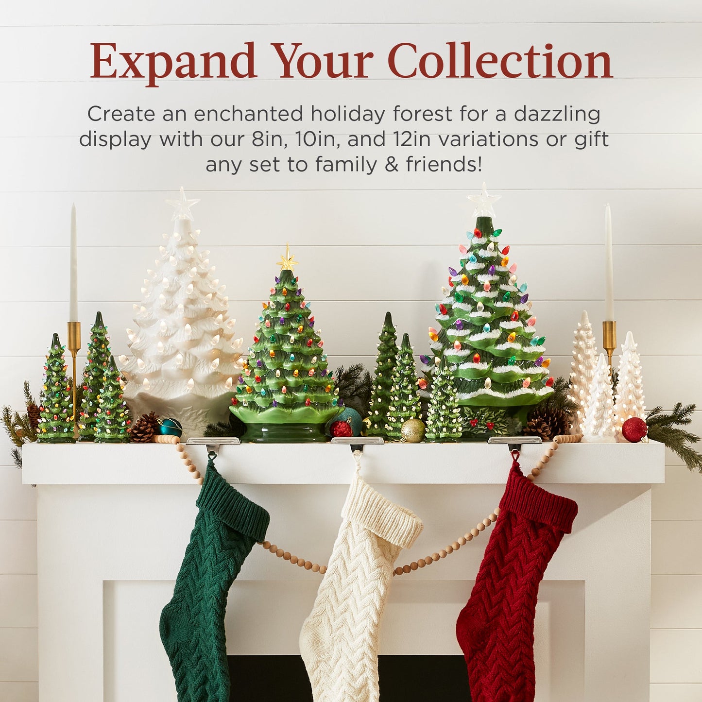 Best Choice Products Set of 3 XL Pre-Lit Ceramic Tabletop Christmas Trees