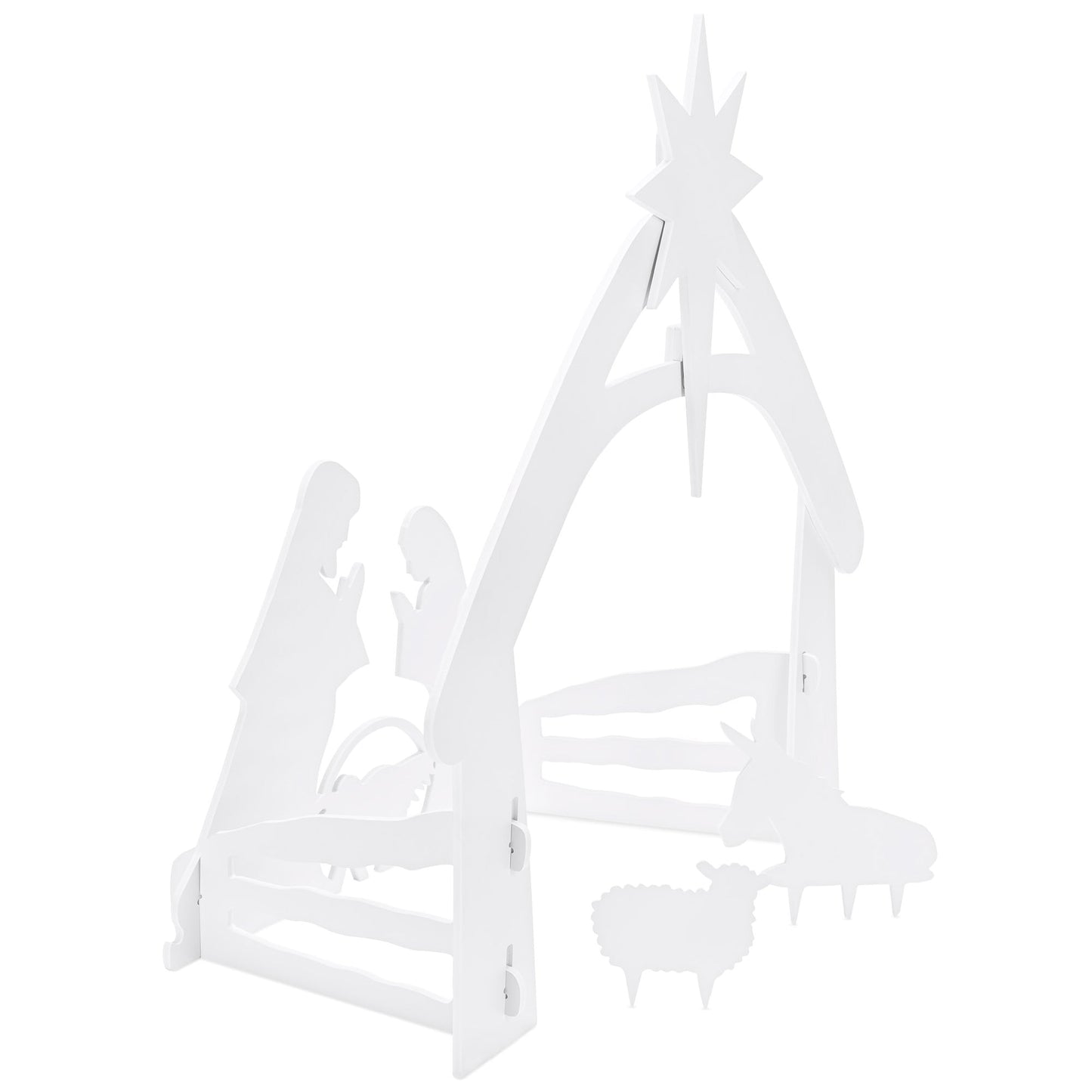 Christmas Nativity Scene Yard Decoration w/ Water Resistant PVC