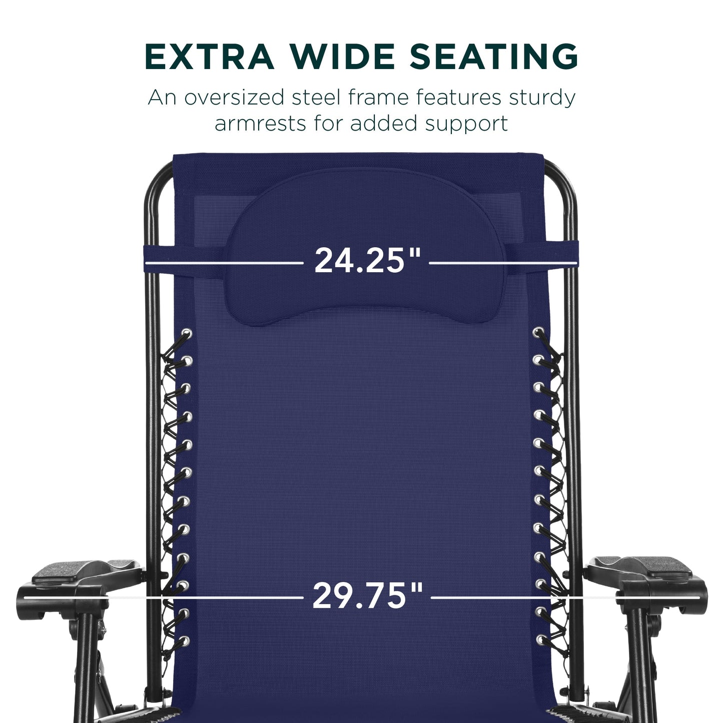 Oversized Reclining Zero Gravity Chair Lounger w/ Cup Holder, Pillow