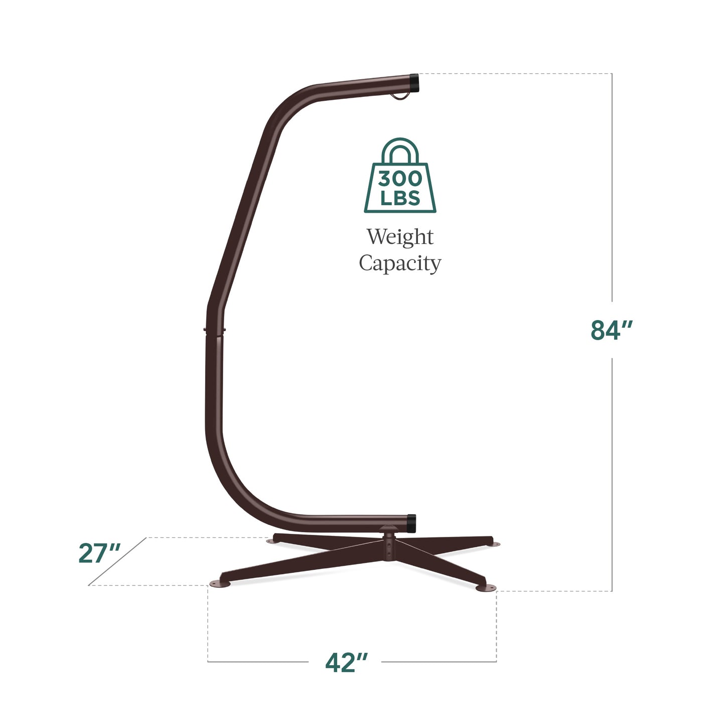 Curved Hanging Hammock C-Stand w/ All-Weather, Steel Frame - Stand Only