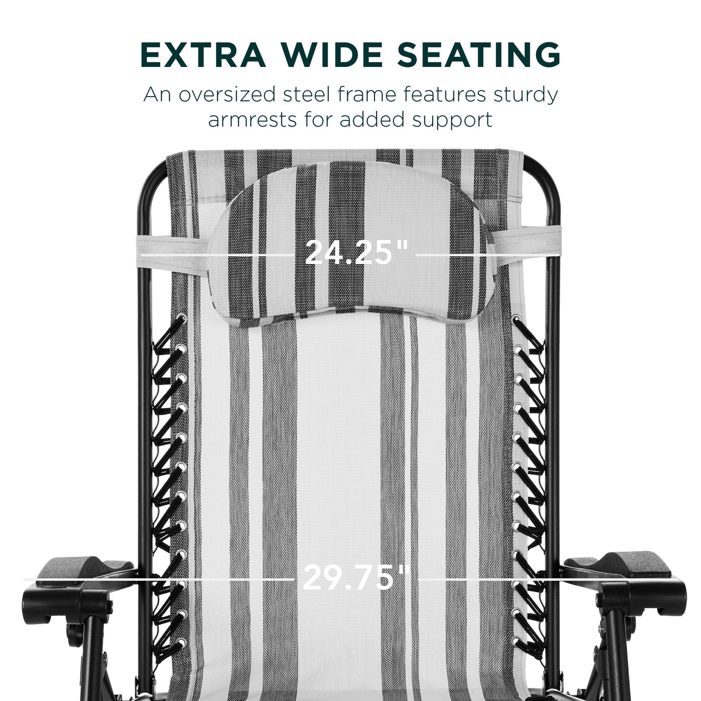 Oversized Reclining Zero Gravity Chair Lounger w/ Cup Holder, Pillow