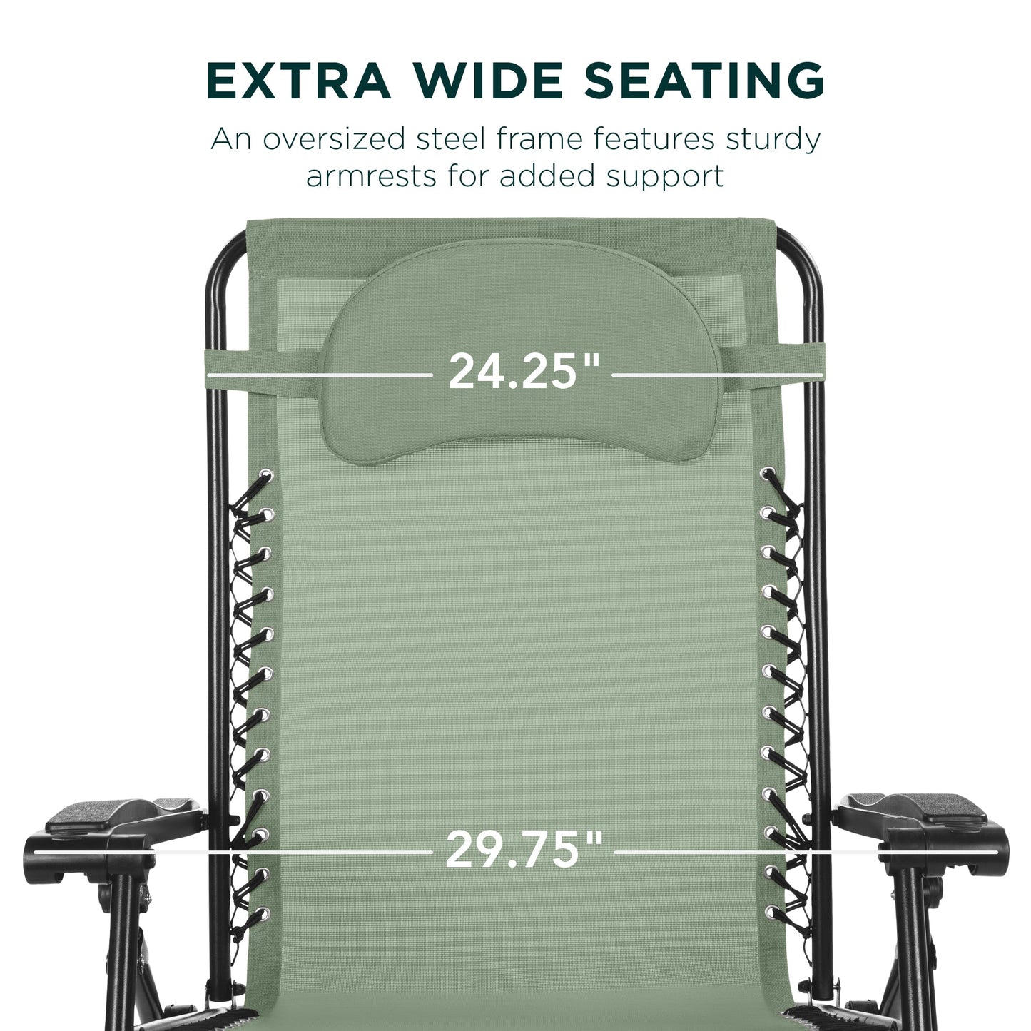 Oversized Reclining Zero Gravity Chair Lounger w/ Cup Holder, Pillow