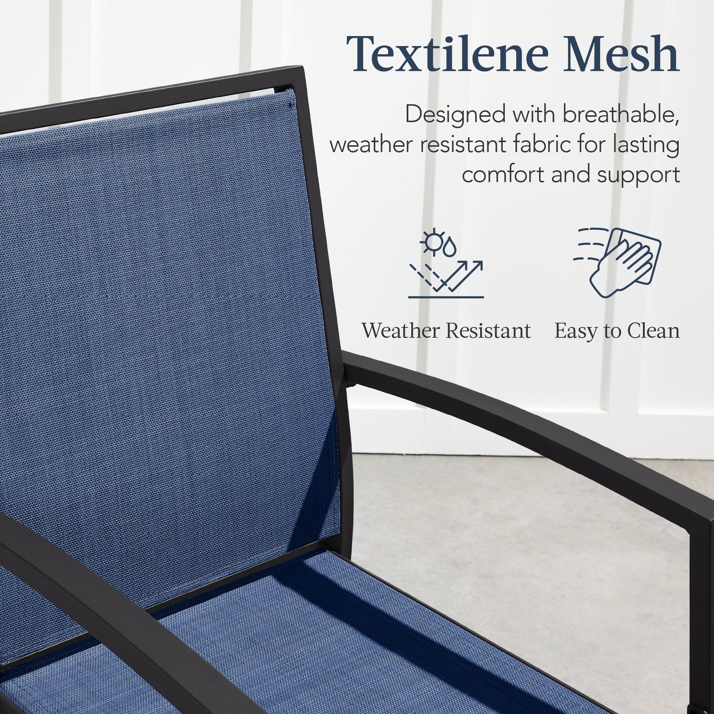 Set of 2 Outdoor Barstools, Patio Chairs w/ Footrests, All-Weather Mesh