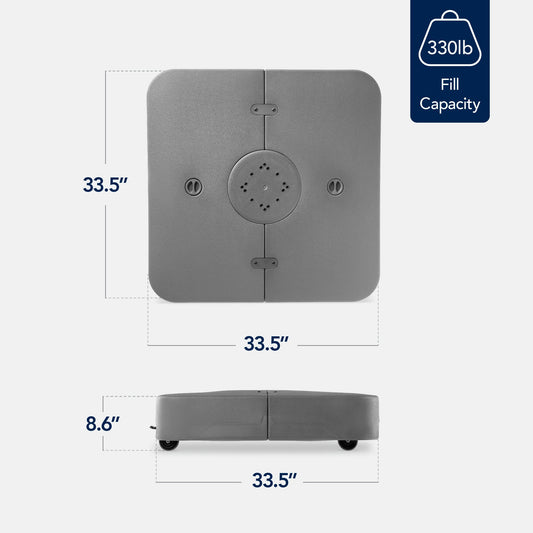 Outdoor Cantilever Base w/ Wheels, Locks, Fillable 330lb Capacity