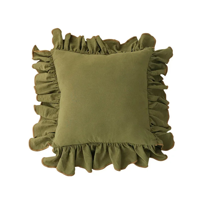 Ruffle Cotton Cushion Cover - 6 Colours