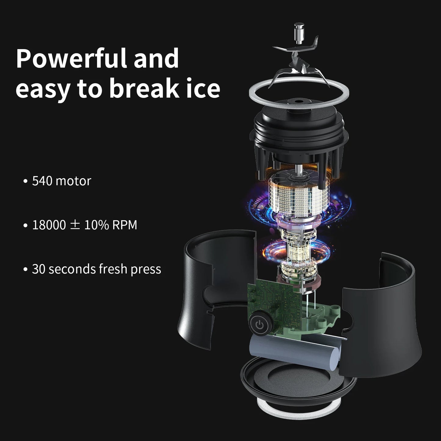 Portable Cordless Blender – 18oz Rechargeable Smoothie Maker with Leakproof Lid