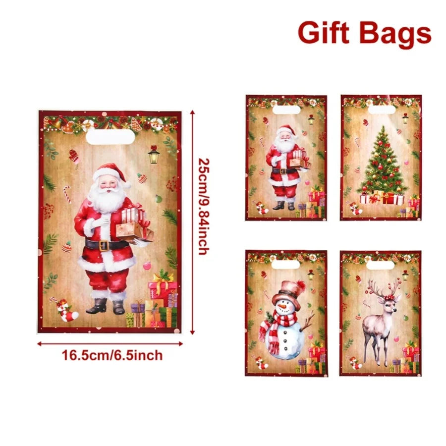 Christmas Candy Gift Bags – 10/25/50pcs Merry Christmas Packaging Bags for Holiday Treats & Gifts 2025–2026