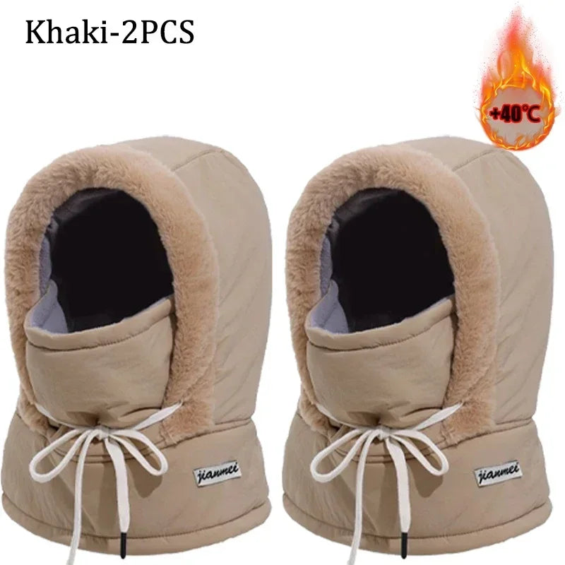 Thermal Balaclava Hood – Windproof Plush Ski Mask & Neck Warmer for Outdoor Winter Sports