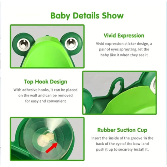 Cartoon Frog Baby Boy Urinal – Wall-Mounted Toilet Training Pot for Toddlers