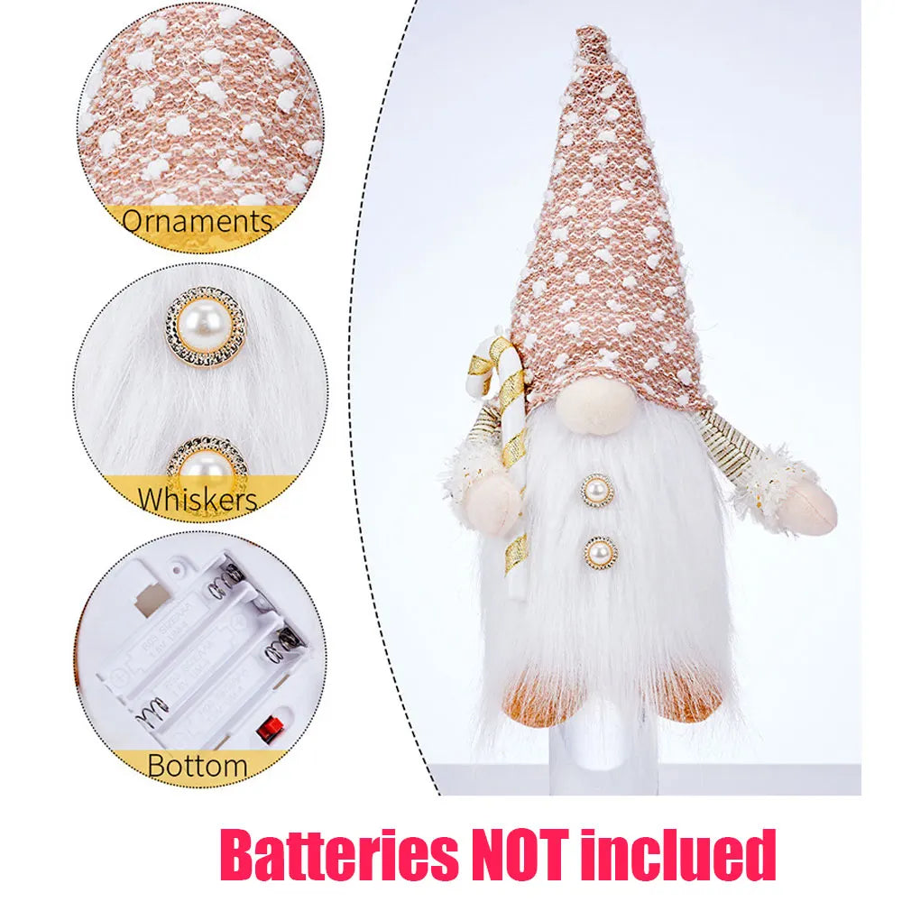 Glowing Christmas Gnome Doll – 30cm LED Faceless Plush Ornament for Tree & Home Holiday Decoration 2025