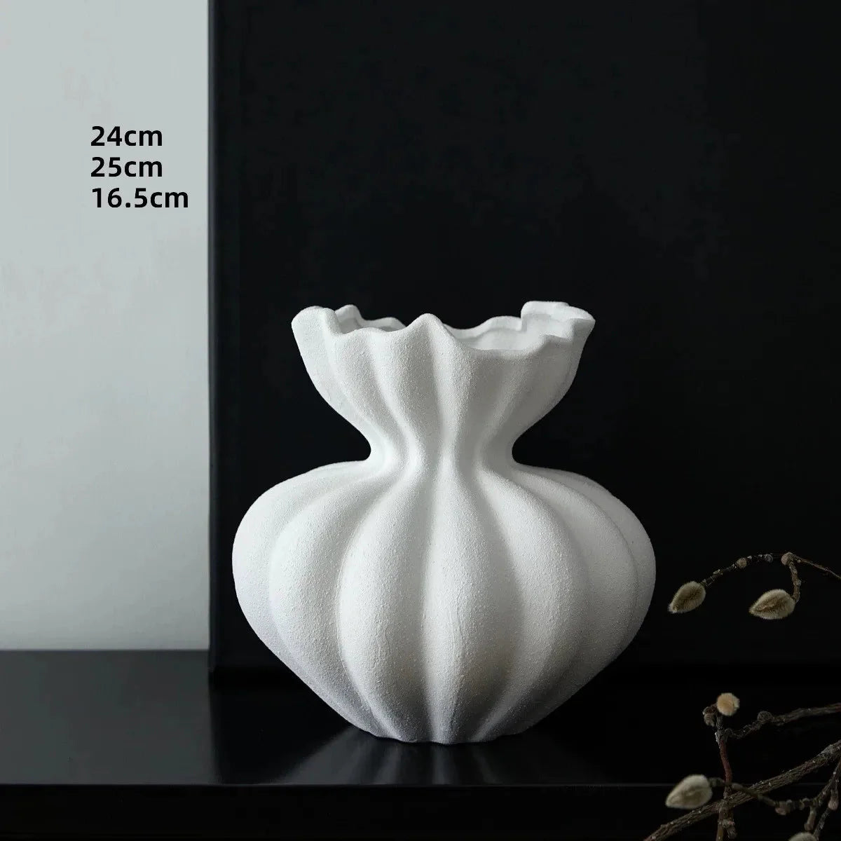 Creamy White Lotus Inspired Ceramic Flower Vase - 2 Sizes