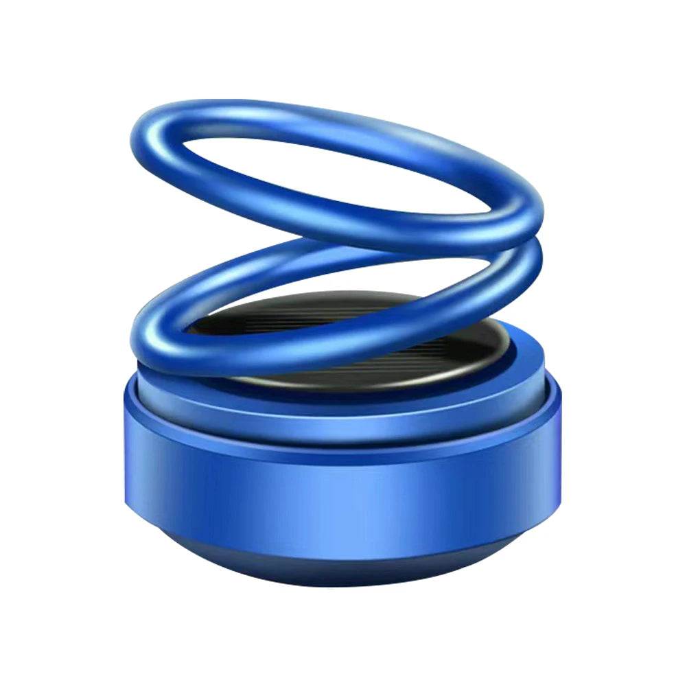 Solar Powered Car Fragrance Diffuser – Rotating Double Ring Aromatherapy Decoration