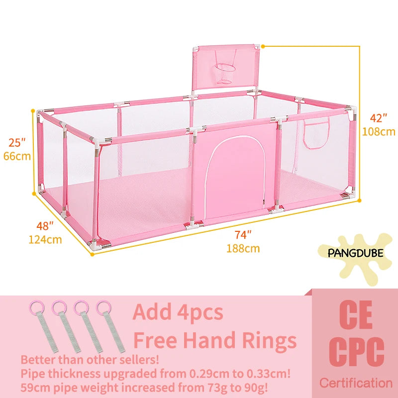 PANGDUBE Baby Playpen – Indoor Safety Fence & Ball Pit Playground for Kids 6 Months to 6 Years