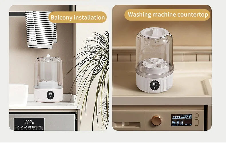 Wireless Mini Washing Machine – 1L Portable Underwear & Socks Cleaner with Dehydration Function