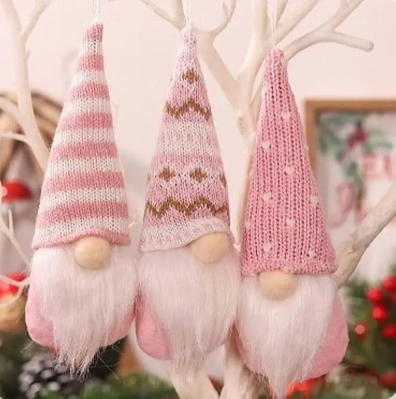 3pcs Swedish Christmas Gnome Ornaments – Handmade Plush Santa Elves Hanging Decorations for Tree & Home Décor
