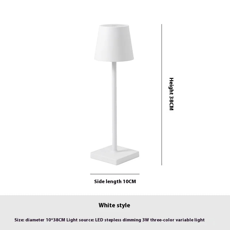 Portable Cordless LED Rechargeable Outdoor & Indoor Table Lamp with Modern Shade - 7 Colours