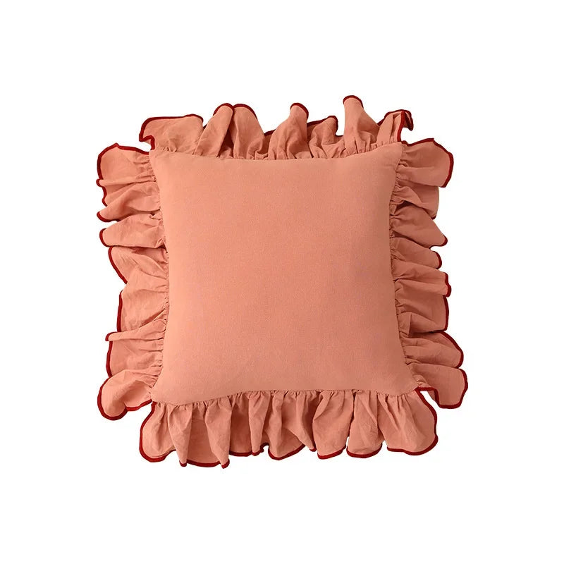 Ruffle Cotton Cushion Cover - 6 Colours