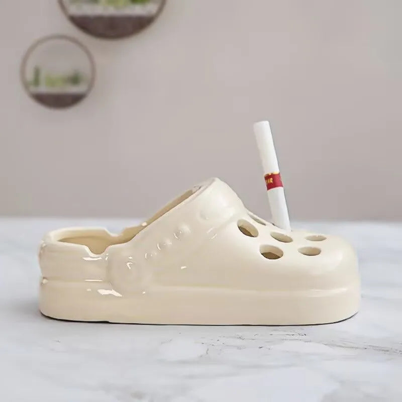 Sandal Art Ceramic Ashtray