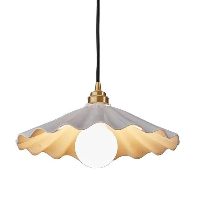 Scandinavian Ceramic LED Hanging Ceiling Pendant Light Fixture - White