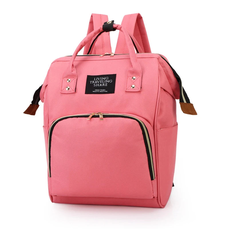 Large Capacity Mummy Bag – Multifunctional Canvas Baby Bottle Travel Backpack with Thermal Insulation