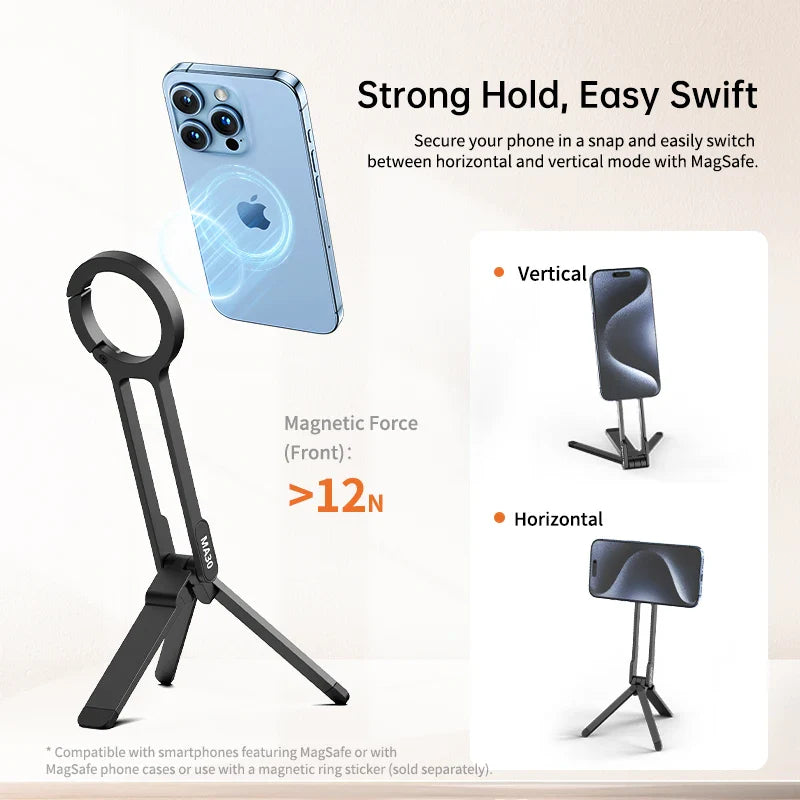 Double-Sided Magnetic Tripod Phone Holder