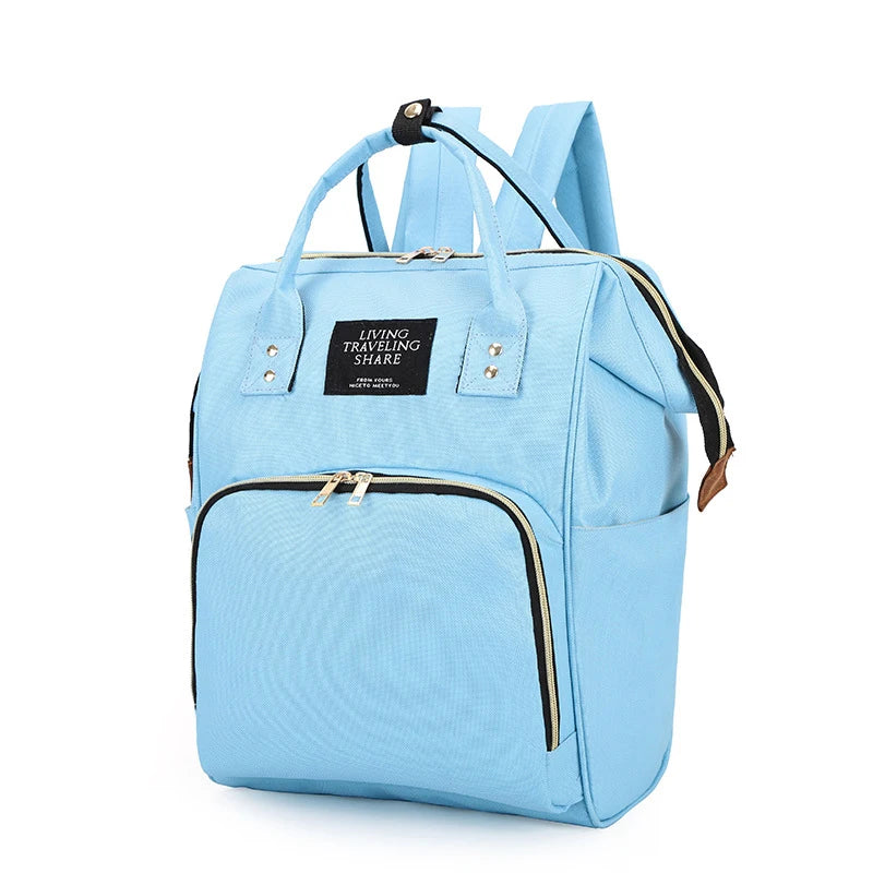 Large Capacity Mummy Bag – Multifunctional Canvas Baby Bottle Travel Backpack with Thermal Insulation