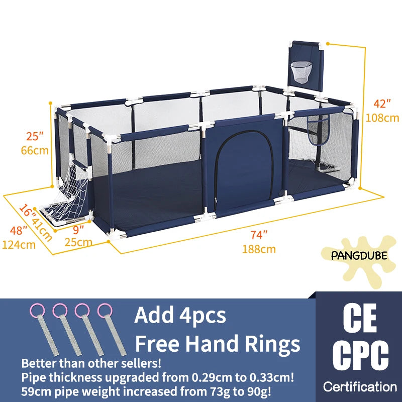PANGDUBE Baby Playpen – Indoor Safety Fence & Ball Pit Playground for Kids 6 Months to 6 Years