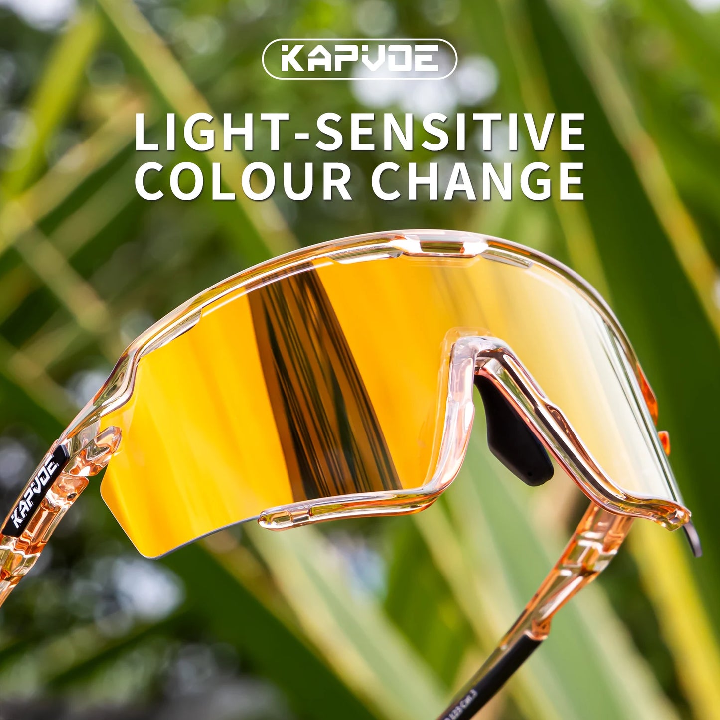 Kapvoe Photochromic Cycling Glasses – Silver Lens Sports Sunglasses for Men & Women