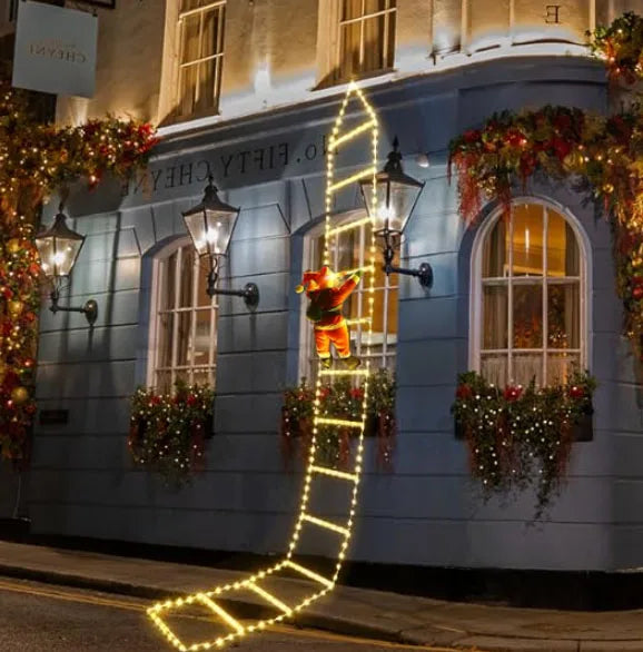 LED Santa Claus Climbing Ladder Light – 1.5/3M USB Christmas Decoration with 8 Flash Modes for Home & Tree