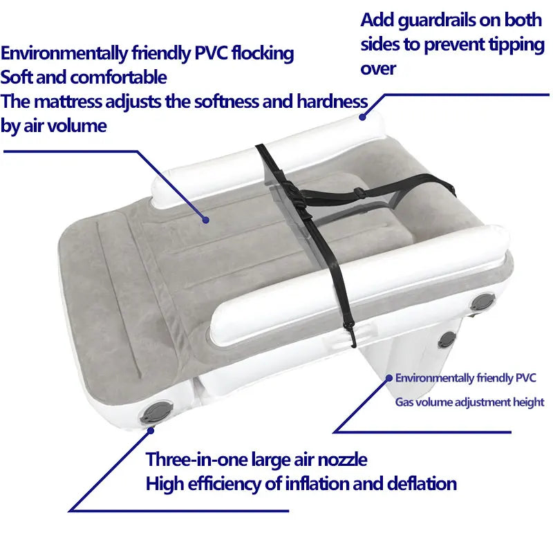 Car Inflatable Mattress – Portable Travel Air Bed for Back Seat, Camping & Long Trips