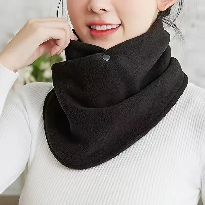 Classic Velvet Neck Warmer – Thick Thermal Fleece Scarf for Winter Cycling, Skiing & Cold Weather Protection