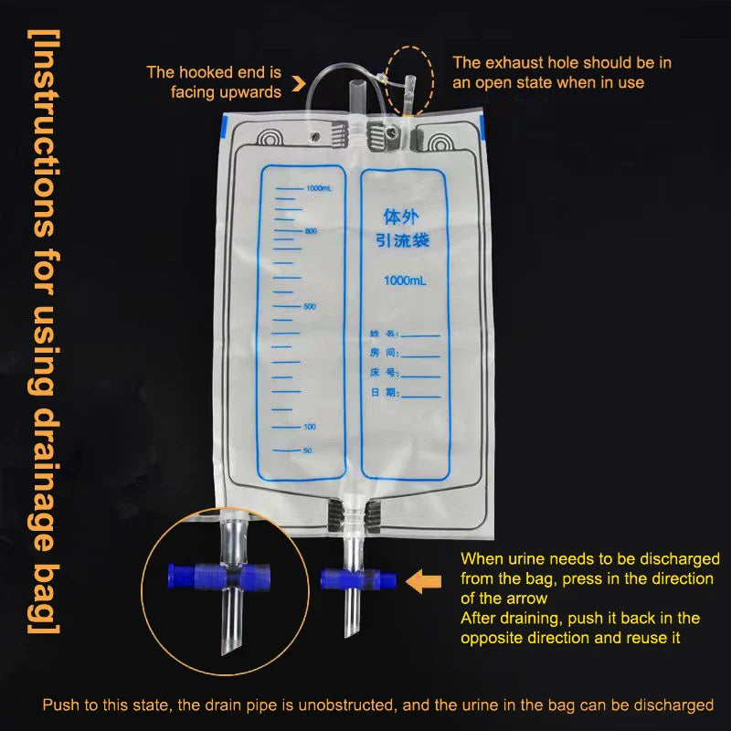 Silicone Adults Urine Collector with Catheter Bag