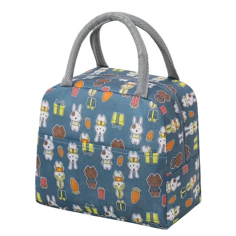 Cartoon Insulated Lunch Bag – Large Capacity Handheld Bento Storage Bag for Office & School
