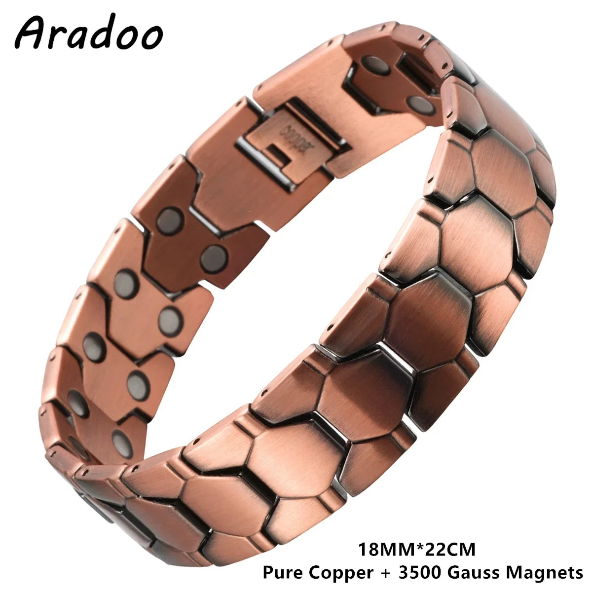 ARADOO Men’s Copper Magnetic Bracelet – Pure Copper Neodymium Link Therapy Jewelry Gift