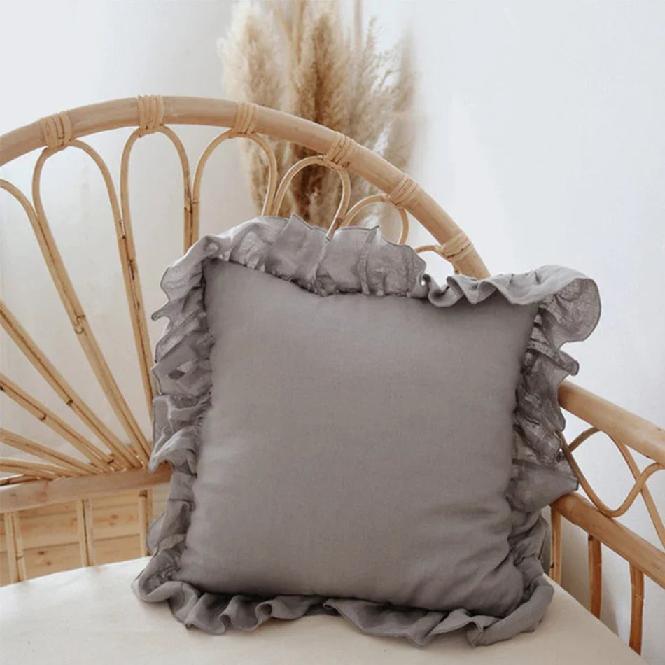 Soft Ruffled Pure Linen Cushion & Pillowcase Covers - 11 Colours