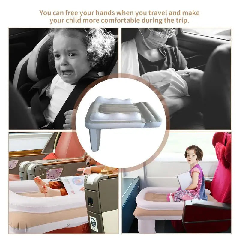 Inflatable Airplane Bed for Kids – Baby Travel Seat Extender with High Sides for Comfortable Flights