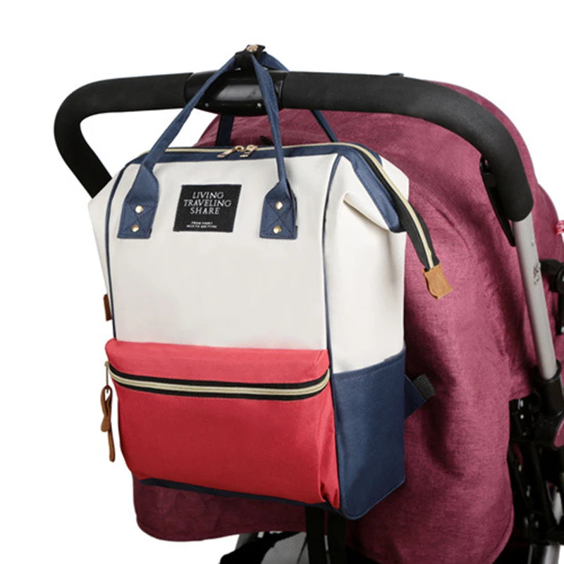 Large Capacity Mummy Bag – Multifunctional Canvas Baby Bottle Travel Backpack with Thermal Insulation