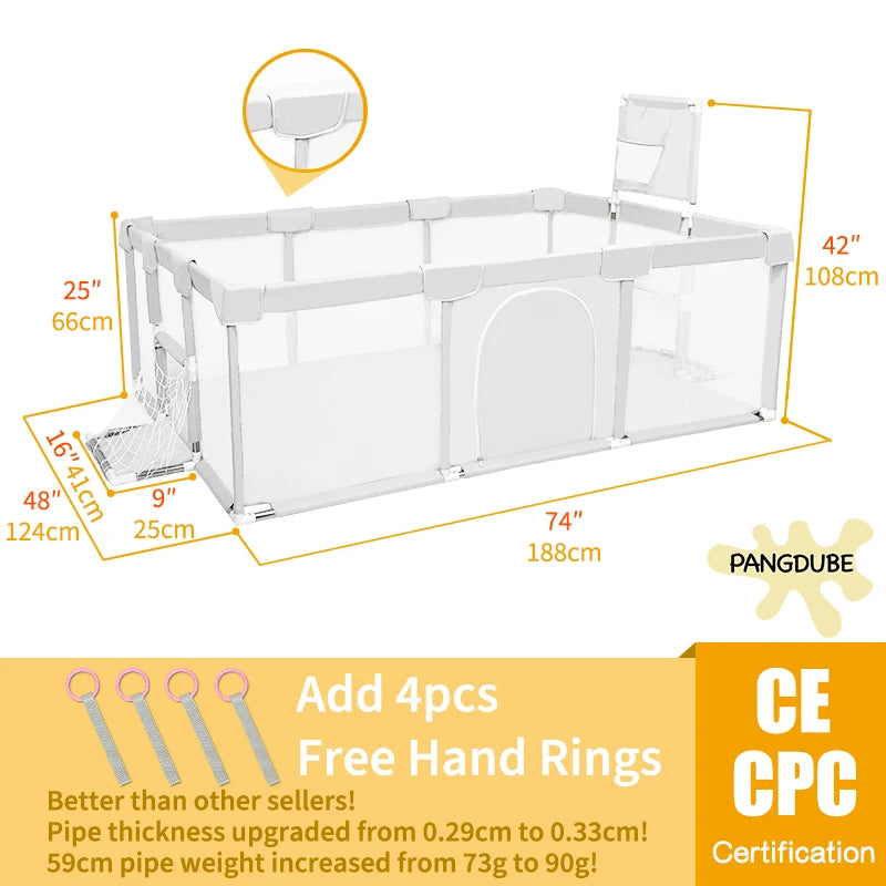 PANGDUBE Baby Playpen – Indoor Safety Fence & Ball Pit Playground for Kids 6 Months to 6 Years