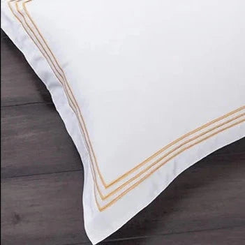 Set of 2 Premium Egyptian Cotton Symons Oxford Pillowcases - Black, Blue, Grey & Yellow