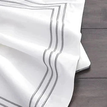 Set of 2 Premium Egyptian Cotton Symons Oxford Pillowcases - Black, Blue, Grey & Yellow