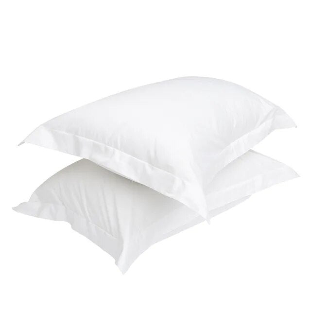 Set of 2 Premium Egyptian White Oxford Cotton Pillowcases