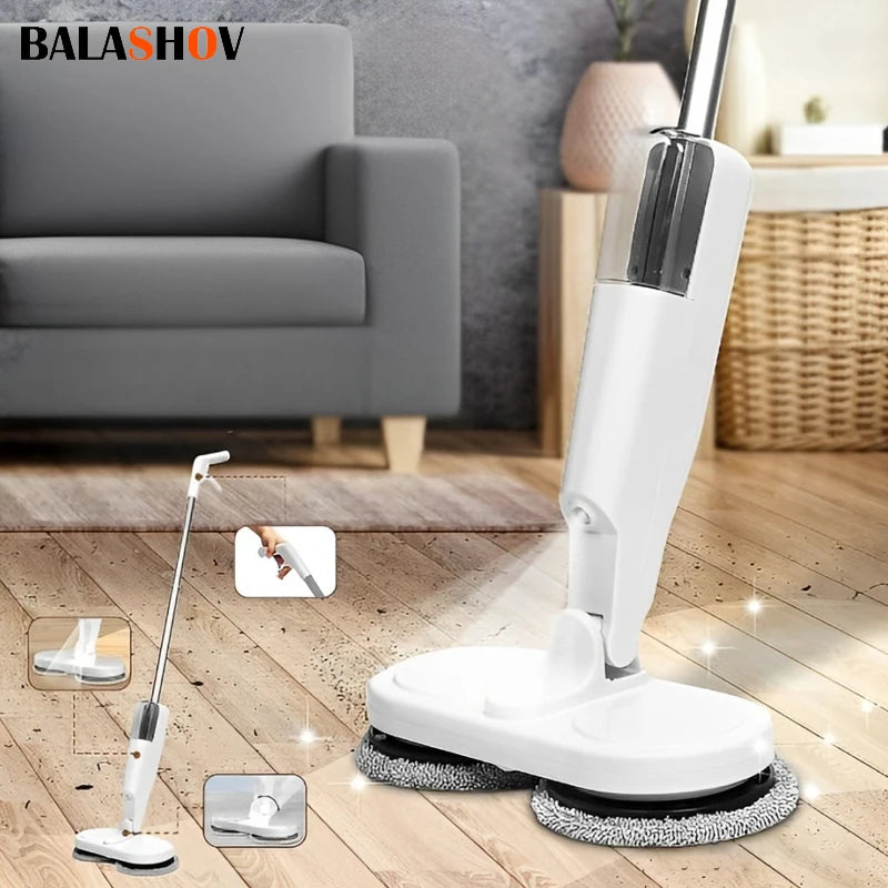 Wireless Electric Spin Mop – 2-in-1 Automatic Wet & Dry Floor Scrubber for Home, Car & Windows