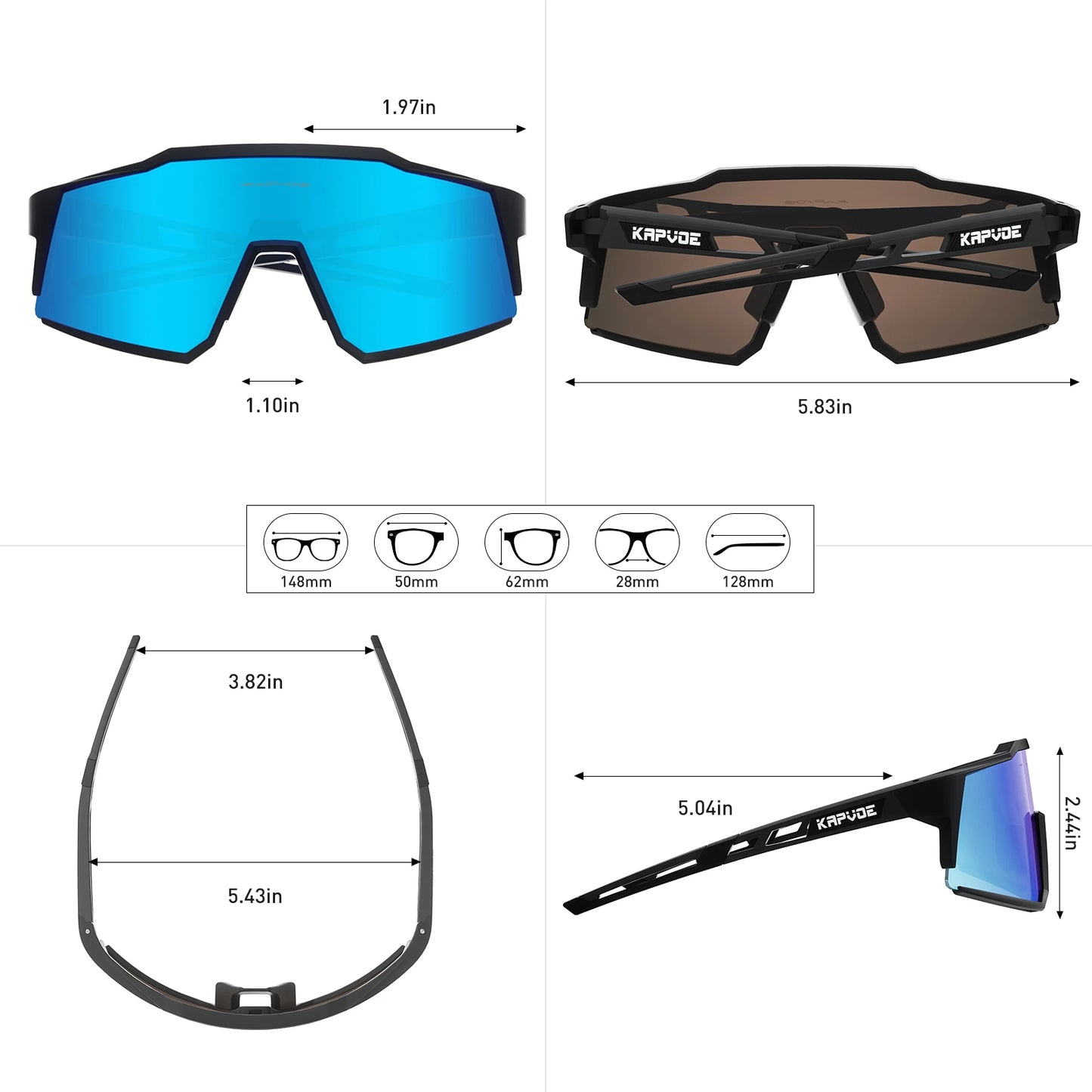 Kapvoe Men’s Cycling Glasses – UV400 Sports Sunglasses for Road & MTB Riding