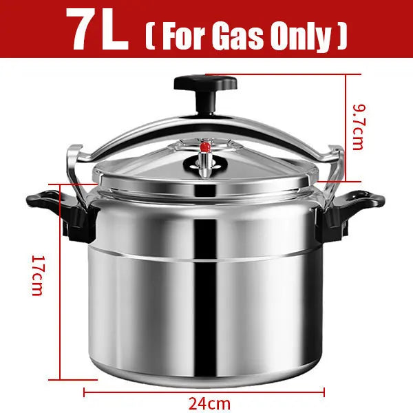 Aluminum Pressure Cooker – 3L/4L/5L/7L Gas Stove Safe Explosion-Proof Cooker with Easy Lock Lid